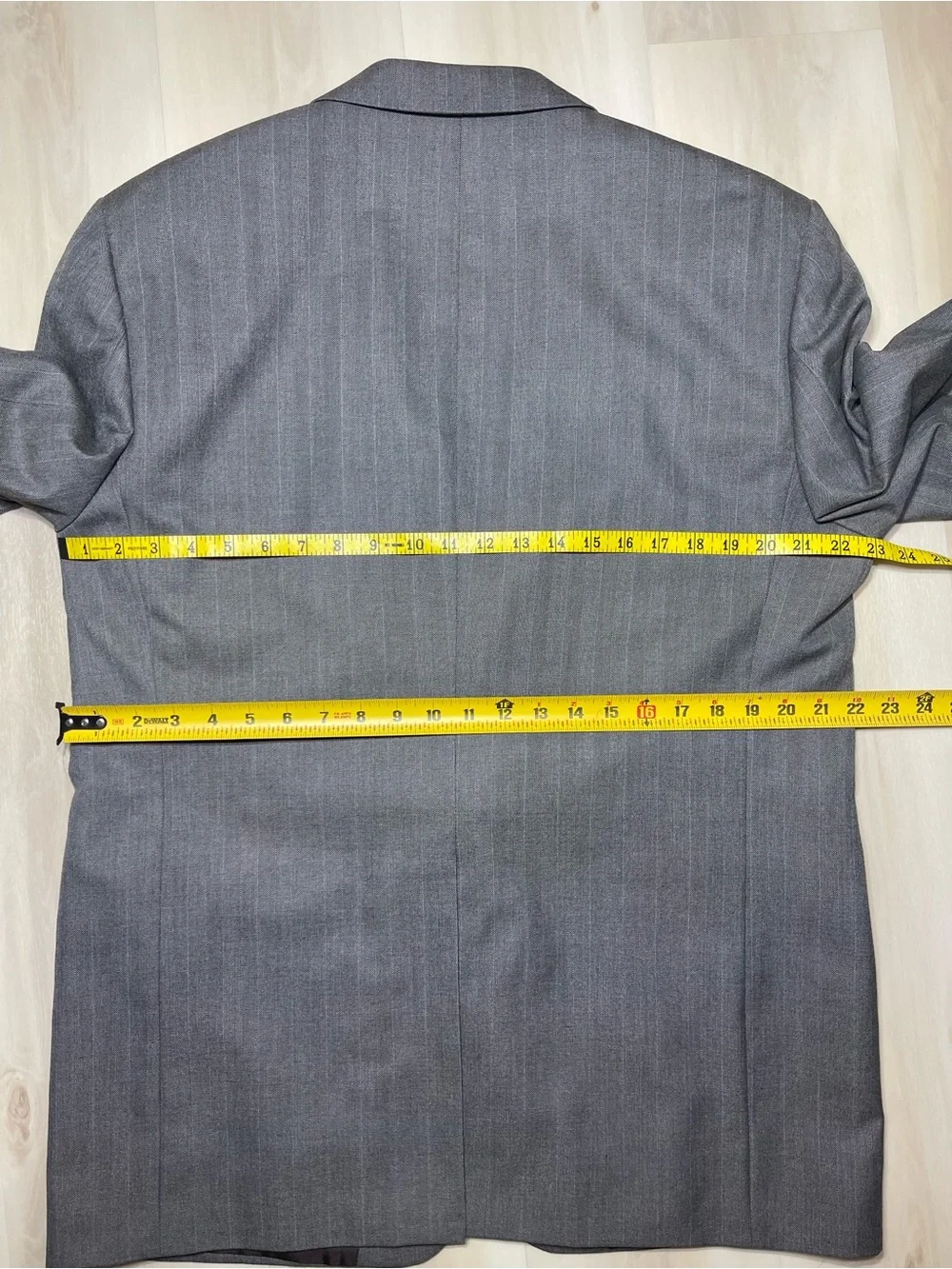 Saddlebred Blazer 44R Classic Gray Shadow Pinstripe 2 Button Jacket Sports Coat